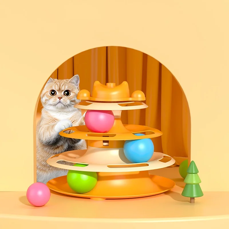 Funny Cat Pet Toy Cat Toys Intelligence Triple Play Disc Cat Toy Balls Ball Toys Pets Pink Blue Green Orange Pet Products - Image 6