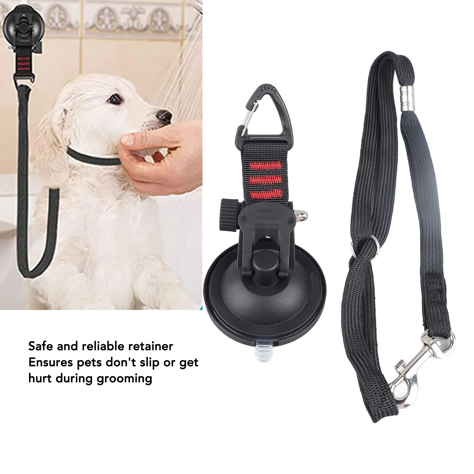 Dog Bathing Tether with Suction Cup Adjustable Collar Dog Tub Restraint Leash for Pet Dog Cat Shower and Grooming - Image 5
