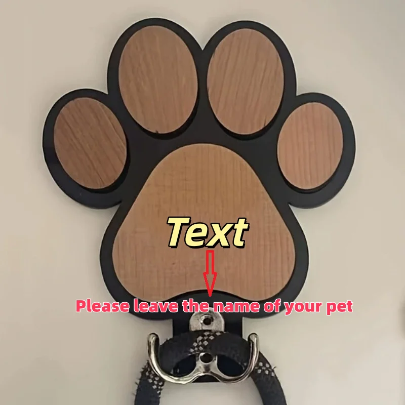 Custom Wooden Paw Print Dog Leash Hanger Wall Hook - Claw Design Coat & Collar Holder for Dog Lovers Unique Pet Gift - Image 5