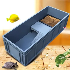 Household Terrariums Large Turtle Breeding Box Aquarium Amphibious Ecological Transport Box Thickened Turtle Tank with Drainage