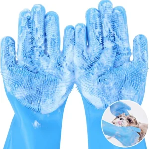 Pet Grooming Bathing Gloves Dog Cat Bathing Shampoo Scrubber Magic Massaging Cleaning Cleanner Sponge Silicon Hair Removal Glove
