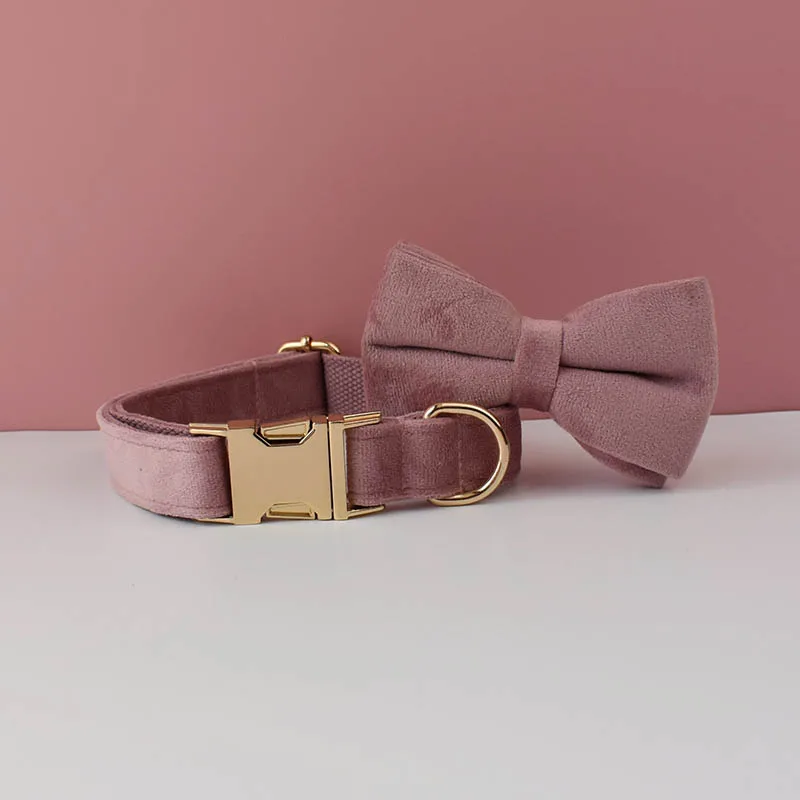 Velvet Collar Free Engrave Dog Collar Leash For Medium Big Pet Necklace Dog Accessories Dog Collars - Image 20