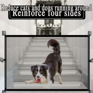 Pet Dog Barrier Fences With 6Pcs Hook Pet Isolated Network Stairs Gate New Folding Breathable Mesh Playpen For Dog Safety Fence