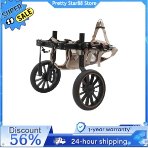 Pet Walking Aid Pet Rehabilitation Walking Aid Multi-Scenario Usage 2-Wheel Dog Wheelchairs for Back Legs/Senior Dogs 65kg Load