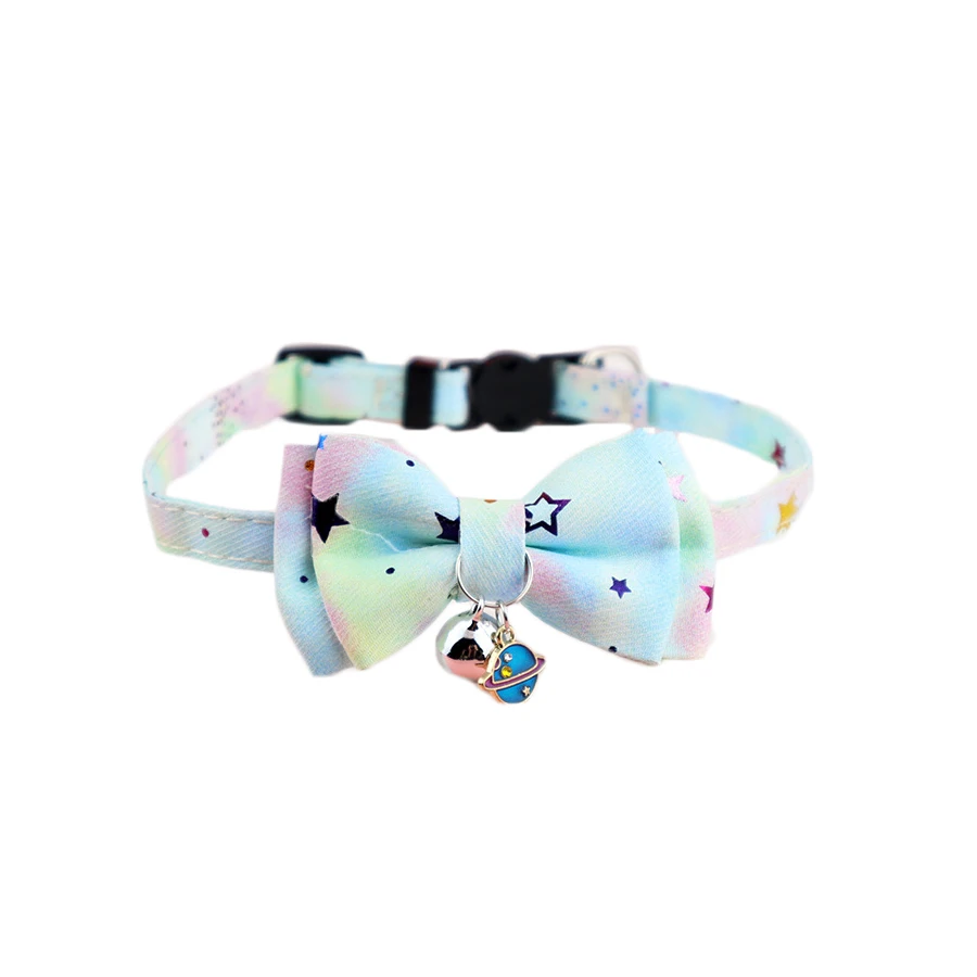 Star Cat Collar with Bell Breakaway Bowknot Small Pet Dog Collars Necklace Quick Release Collier Chain for Puppy Goats - Image 11