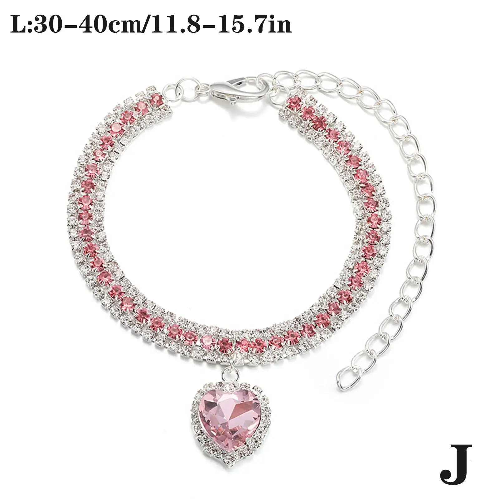 Luxury Diamond Pet Collar Cat Crystal Necklace Cute Love Pendant Dog Cat Puppies Bling Adjustable Rhinestone Pet Accessories - Image 8