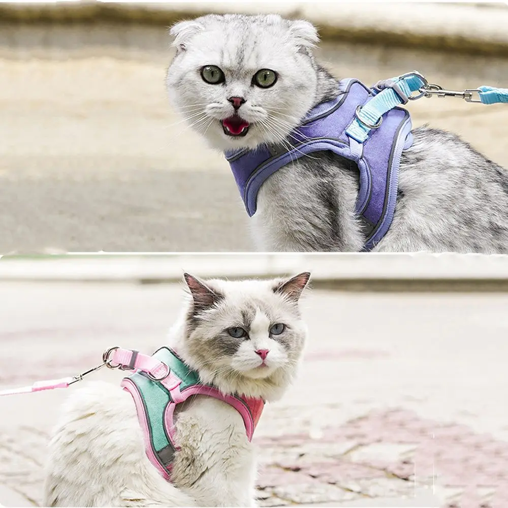 Anti-leak For Cat Puppy,Rabbit Soft Vest Harness Dog Leash Adjustable Cat Collar Cat Accessories Cat Harness Pets Vest - Image 5