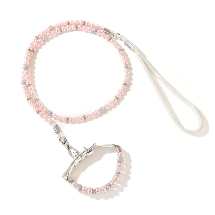 Dog Pearls Buckle Collar Leash Set Pearl Dog Collar Leash for Birthday Wedding Christmas Small Dog Pearl Chain Collar Jewelry - Image 8