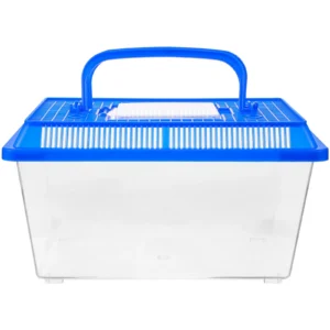 Plastic Turtle Living Tank Aquarium with Basking Area for Breeding Feeding Reptile Habitat Lizard Gecko Tortoise Container