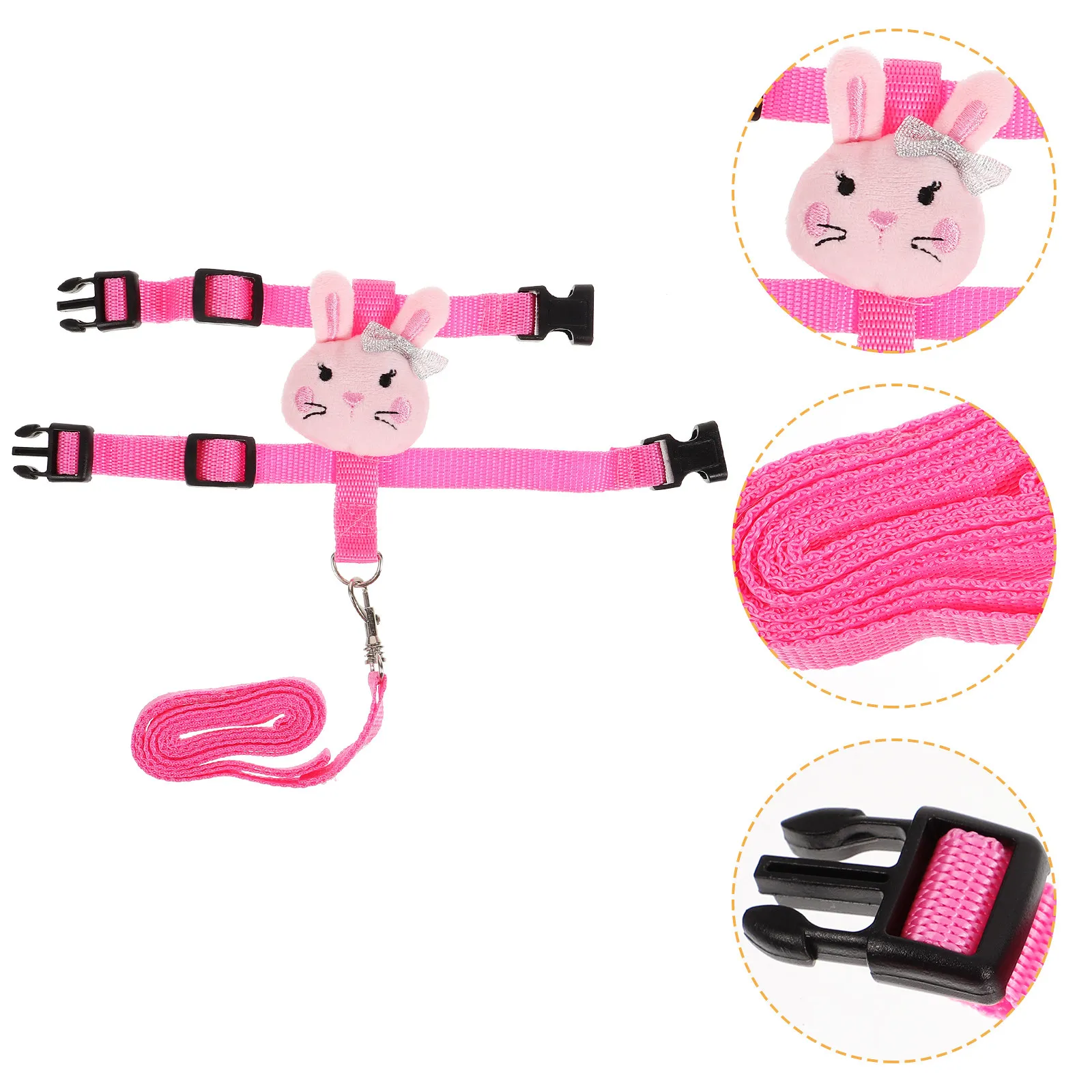 1Set Pet Harness and Leash Adjustable Bunny Harness Set Comfortable Small Pets Traction Rope Rabbit Leash Kit Outdoor Walking - Image 6