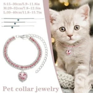 Cat Collar  Rhinestone Diamond Collar Necklace For Kitten Jewelry Shiny Bling Puppy Doggy Pet Accessories Crystal Pendant