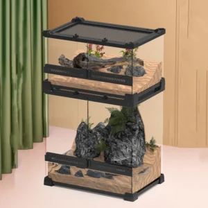 Galss Terrariums Reptile Breeding Tank Transparent Turtle Lizard Hamster Display Box Amphibious Landscape Ecological Tank