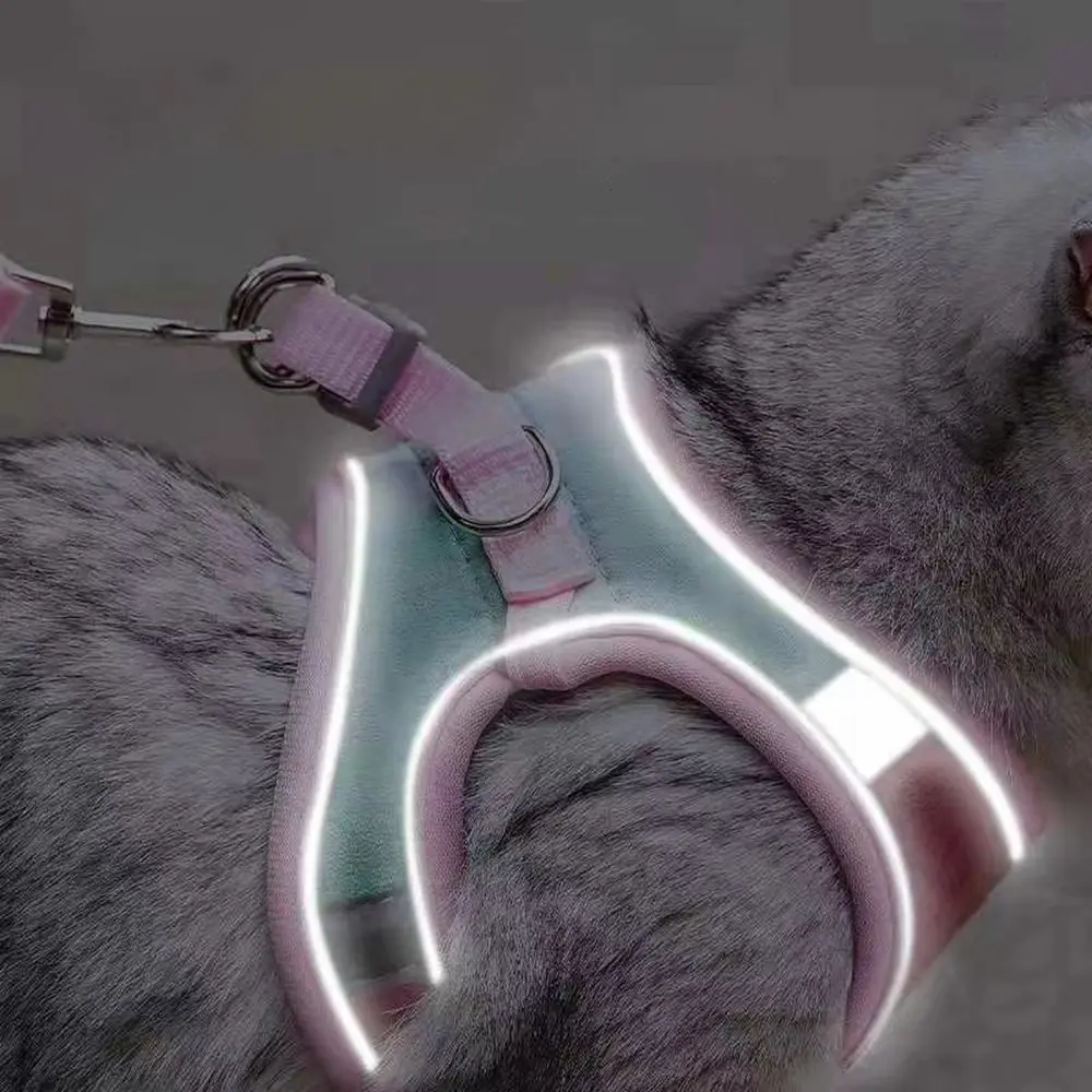 Anti-leak For Cat Puppy,Rabbit Soft Vest Harness Dog Leash Adjustable Cat Collar Cat Accessories Cat Harness Pets Vest - Image 3