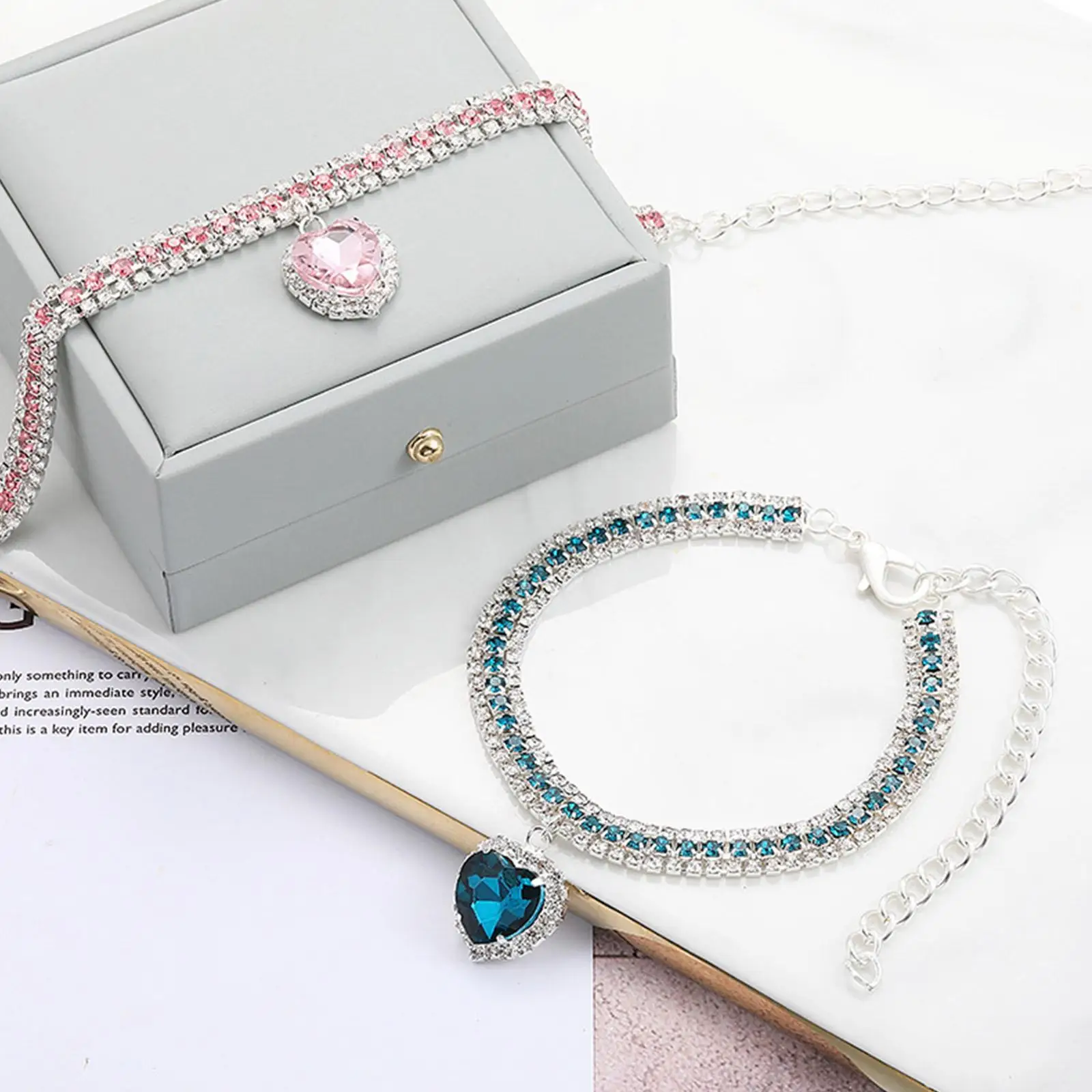 Luxury Diamond Pet Collar Cat Crystal Necklace Cute Love Pendant Dog Cat Puppies Bling Adjustable Rhinestone Pet Accessories - Image 6