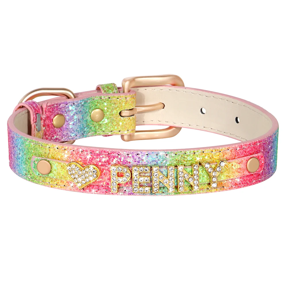 Bling Rhinestone Cat Collar Free Custom Puppy Cats Collars Personalized Kitten Name Charms Pet Crystal Necklace Cat Accessories - Image 20