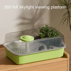 Turtle Breeding Tank, Turtle Breeding Box, Turtle Ecological Tank with Observation Deck, Easy To Filter Water