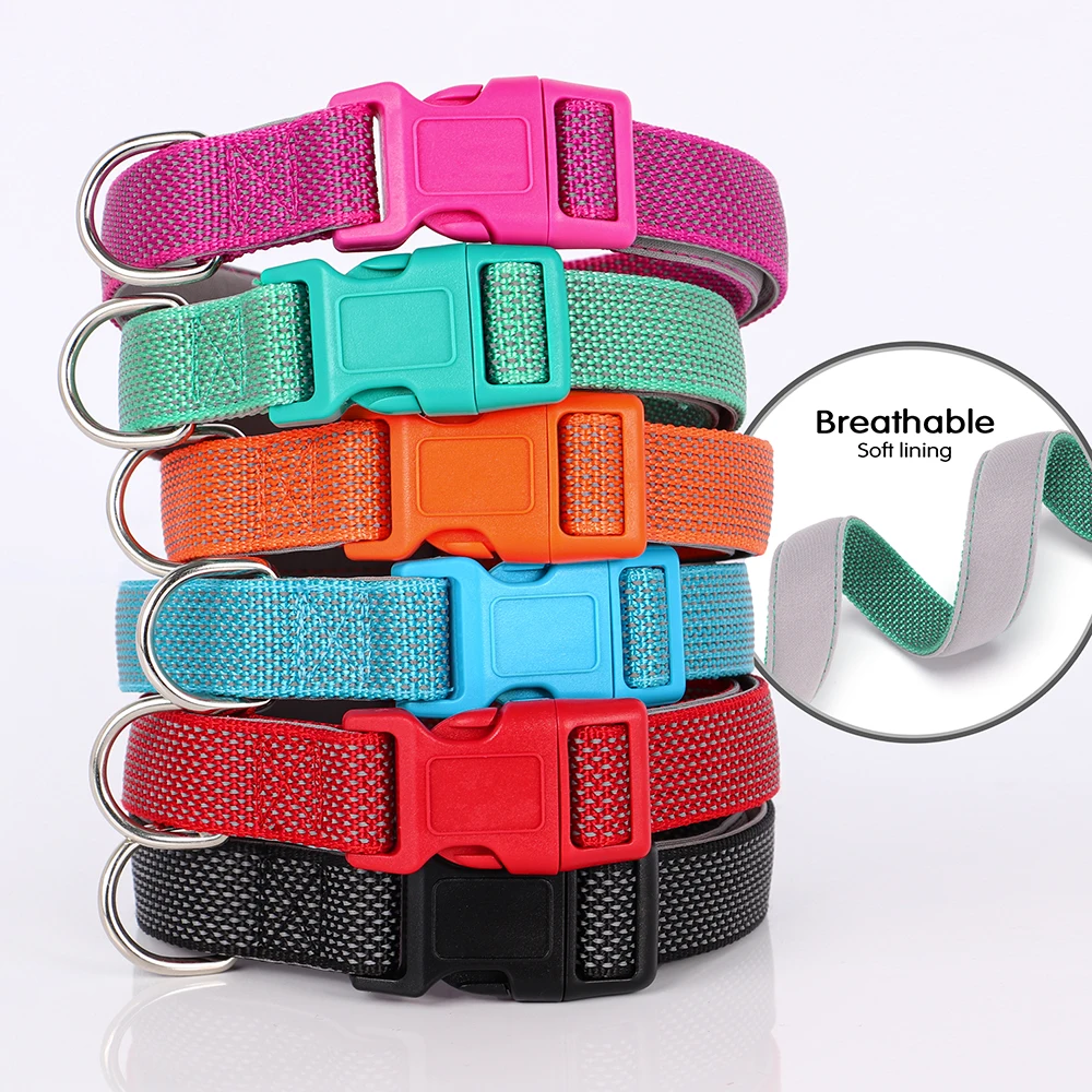 Reflective Pet Dog Collar Durable Nylon Dog Collars Necklace Adjustable Puppy Collars for Small Large Dog Pug Safety In Night - Image 2