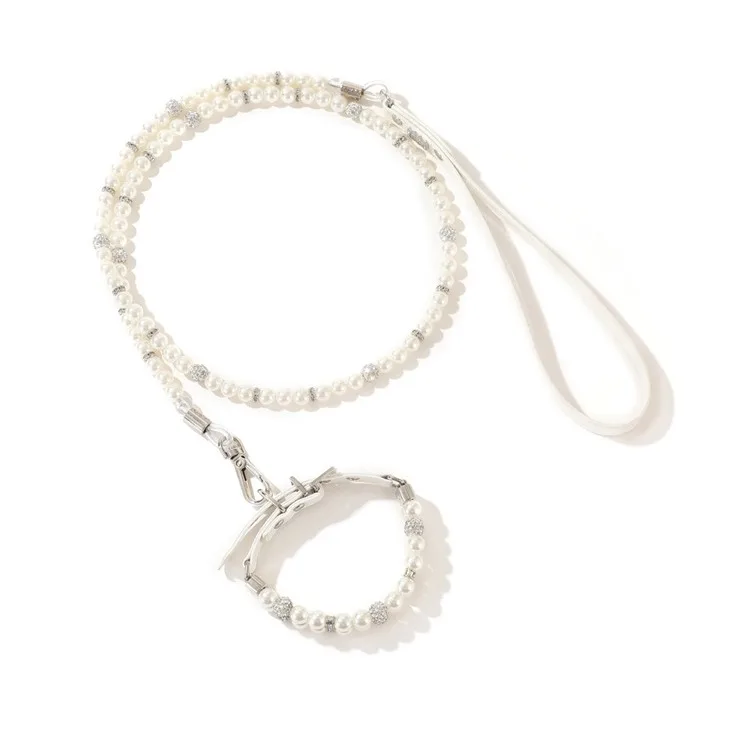 Dog Pearls Buckle Collar Leash Set Pearl Dog Collar Leash for Birthday Wedding Christmas Small Dog Pearl Chain Collar Jewelry - Image 9