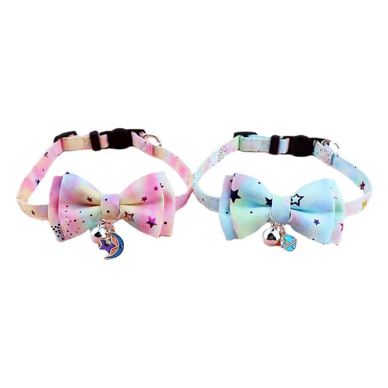 Star Cat Collar with Bell Breakaway Bowknot Small Pet Dog Collars Necklace Quick Release Collier Chain for Puppy Goats - Image 6
