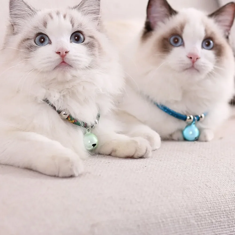 Fashion Pet Bell Collar Necklace Nylon Fabric Kitten Accessory Cats Collar With Extension Chain Cats Puppy Decoration Product - Image 3