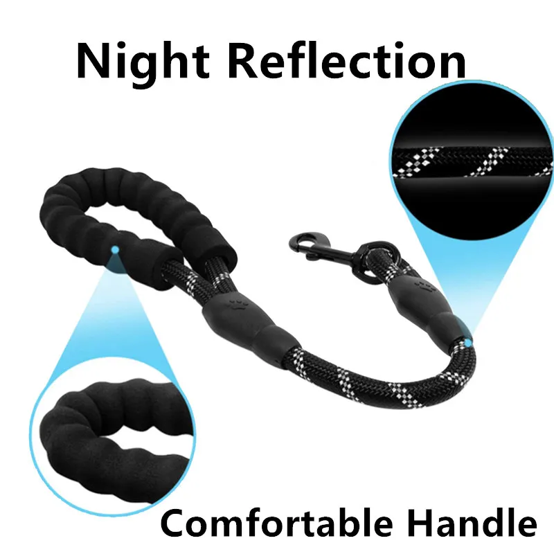 Dog Leash Short Leashes for Large Dog Walking Reflective Dogs Leash Comfortable Handle Pet Chain Rope Dogs Leashes Pet Supplies - Image 5