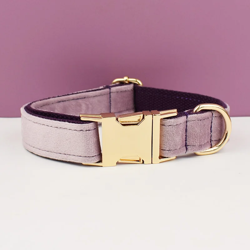 Velvet Collar Free Engrave Dog Collar Leash For Medium Big Pet Necklace Dog Accessories Dog Collars - Image 16