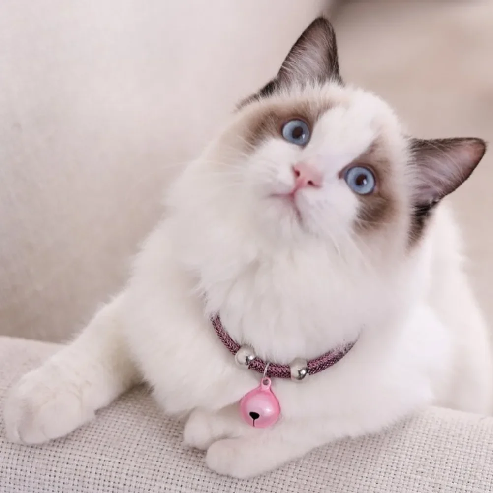 Fashion Pet Bell Collar Necklace Nylon Fabric Kitten Accessory Cats Collar With Extension Chain Cats Puppy Decoration Product - Image 2