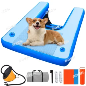 Hot Selling Dog Pool Ramp Floating Pontoon Ladder Steps EVA Platform Inflatable Water Ramp for Lake Docks Dog Boat Ramps
