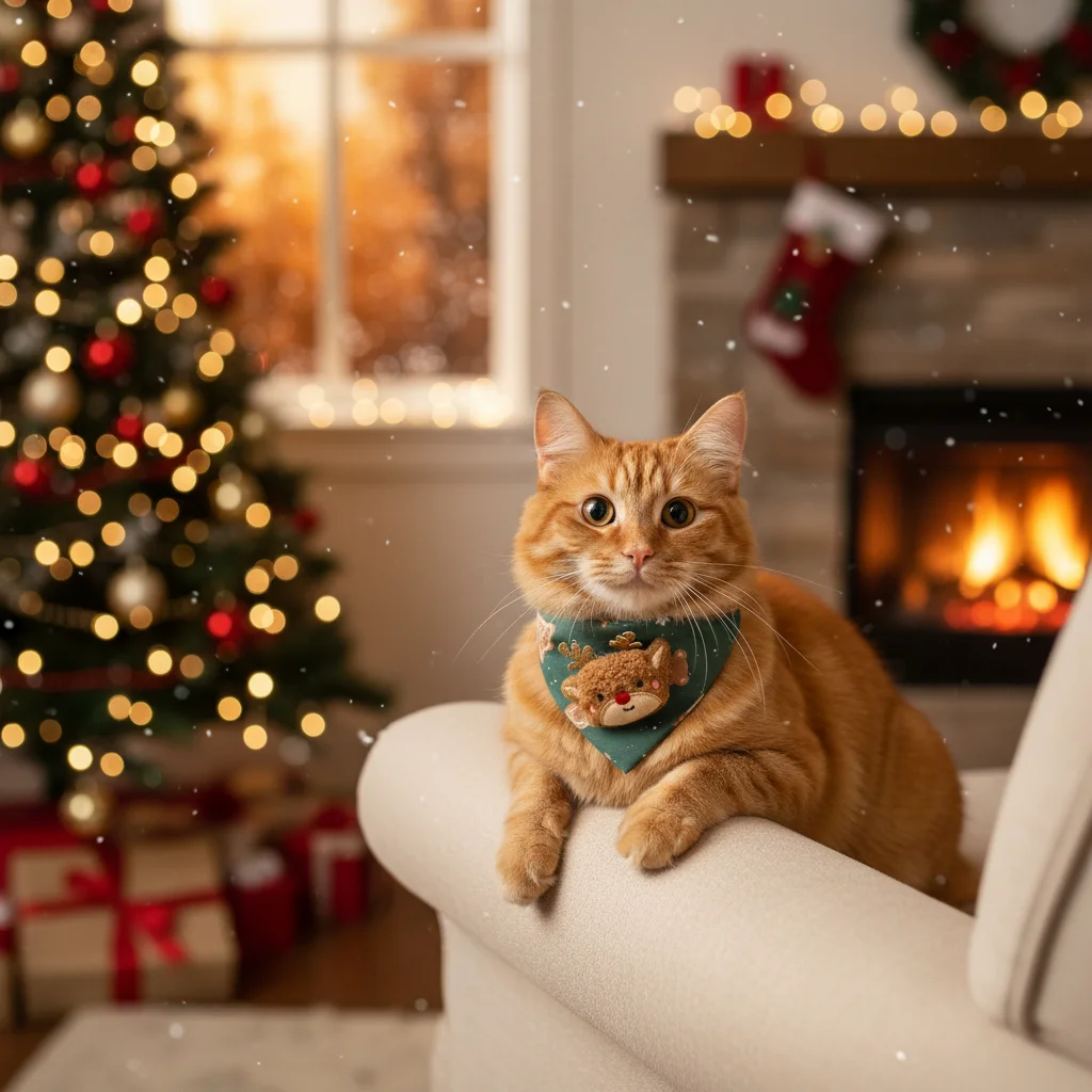 Pet Bandana Collar Adjustable Christmas Scarf For Dog Cat Saliva Towel Fashionable Neck Scarf Ring Triangle Bib Pet Neckerchief - Image 5