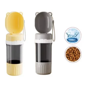 Portable 2 - in - 1 Dog Water Bottle with Food and Water Container Pet Feeder Bowl for Outdoor Travel Dog Drinking Bowls