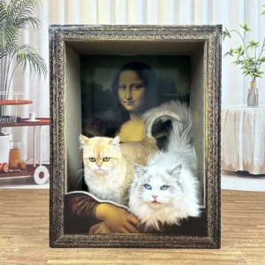 Mona Lisa Holding Cat Cat Claw Board Cat Oil Painting Frame Cat Claw Board Cat Nest Cat Toy Pet Supplies