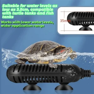 Quartz Glass Aquarium Submersible Heater Ultra Short Low Water Level Turtle Tank Heater 25w-150w Adjustable