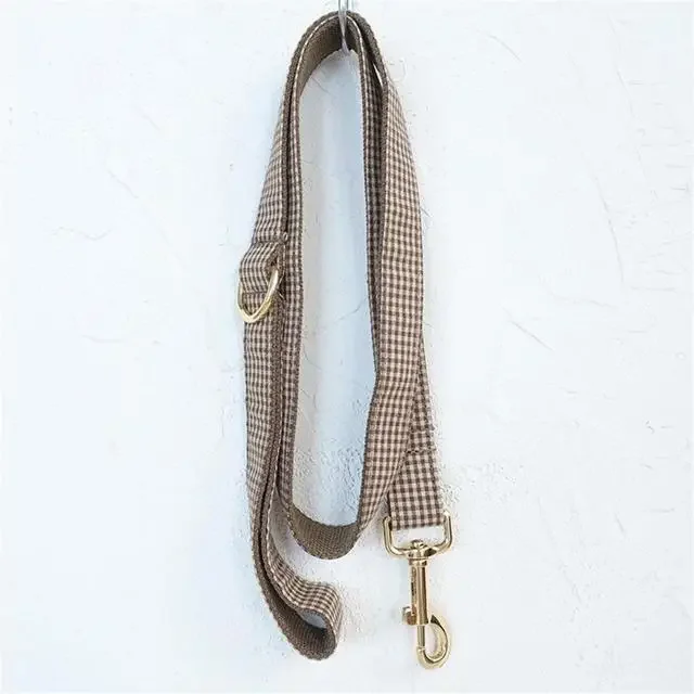 Personalized Pet Collar Customized Nameplate ID Tag Adjustable Suit Fiber Coffee Brown Cat Dog Collars Lead Leash - Image 7