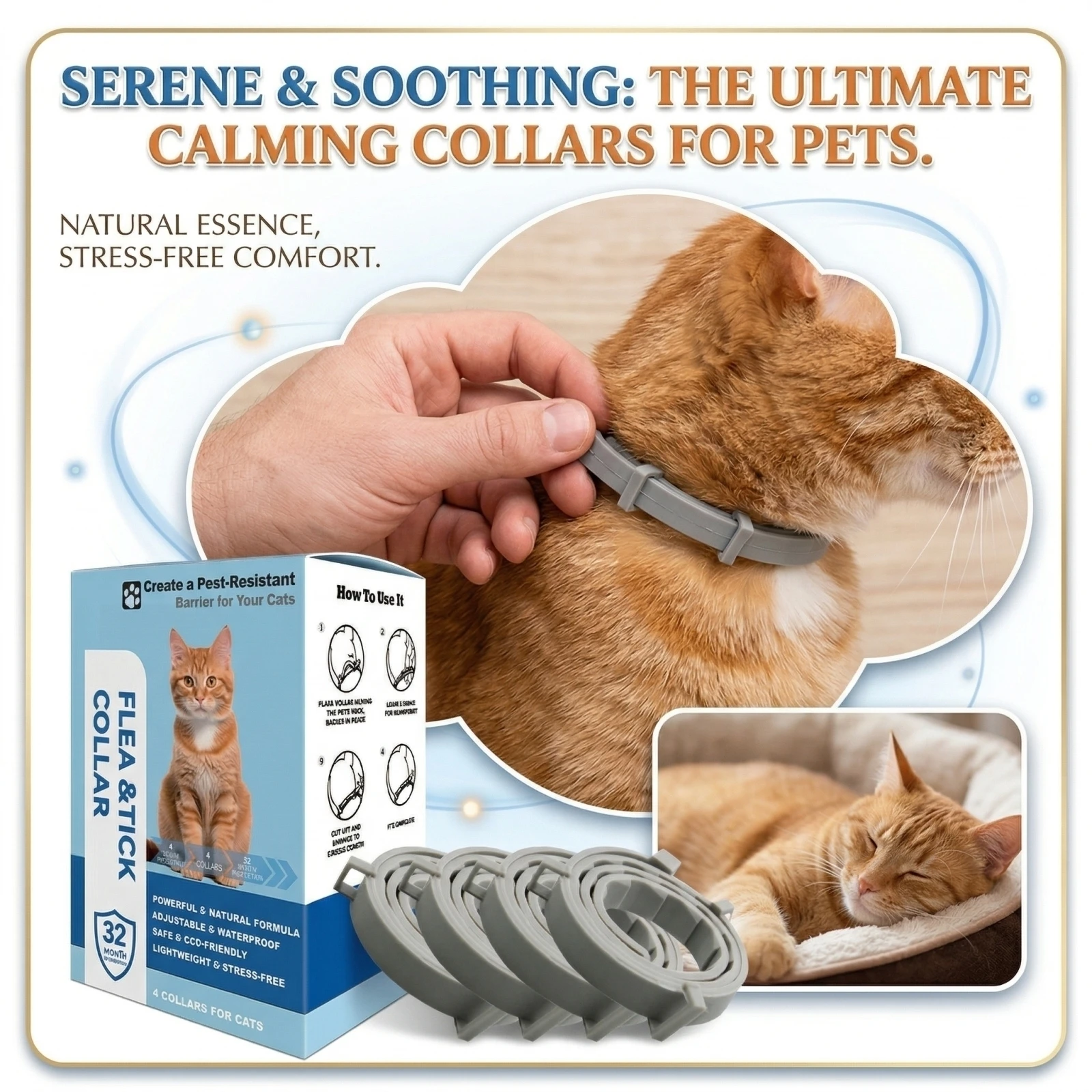4-Pack Adjustable Pet Soothing And Soothing Collar For Cat - Image 7