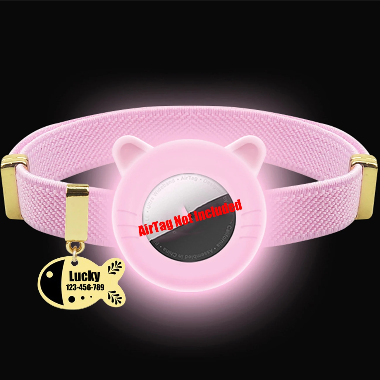 Customized Cat Collar Pet ID Name Tag For AirTag Holder Cute Cat Necklace Tracker Elastic Kitten Dog Collars Not Included GPS - Image 13