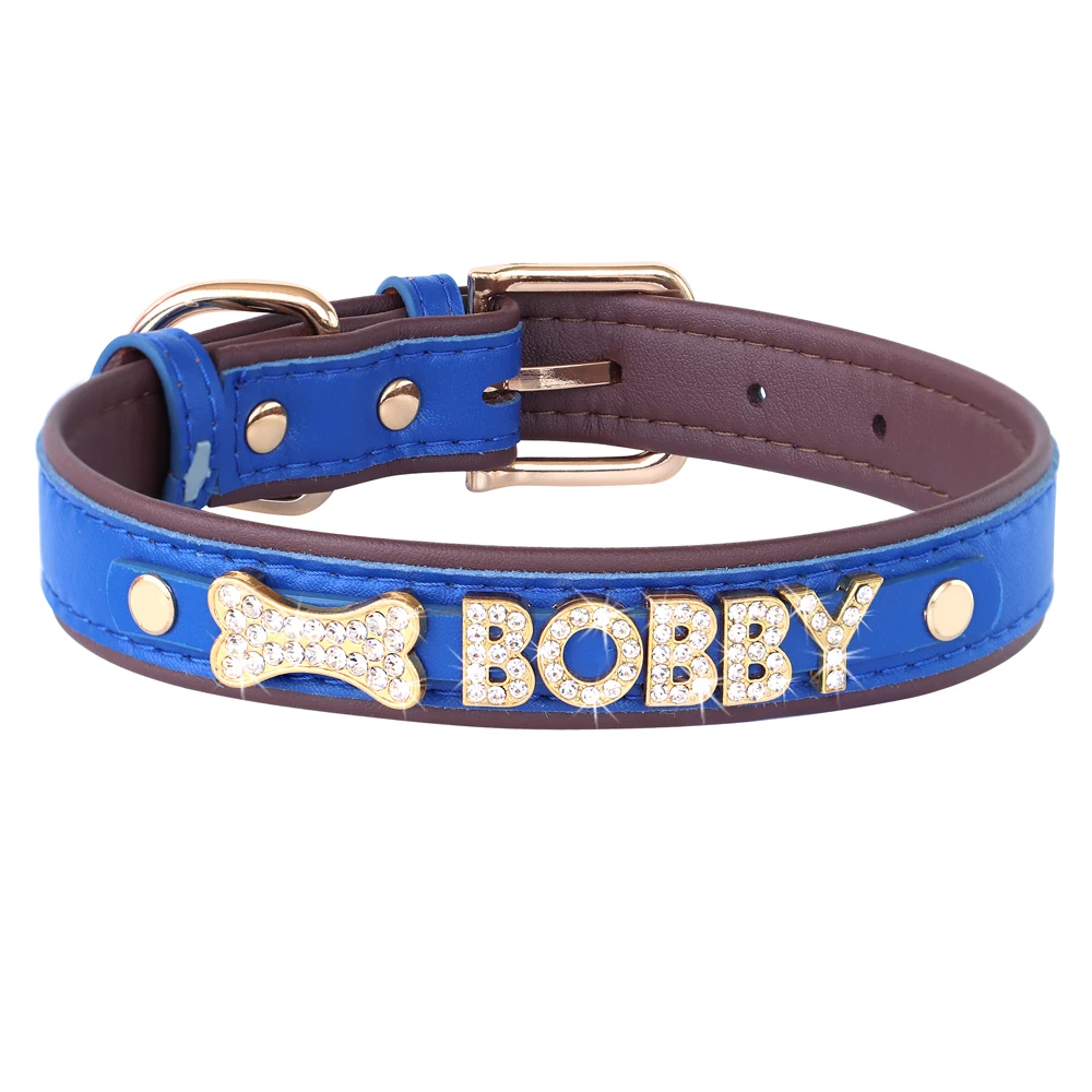 Bling Rhinestone Cat Collar Free Custom Puppy Cats Collars Personalized Kitten Name Charms Pet Crystal Necklace Cat Accessories - Image 14