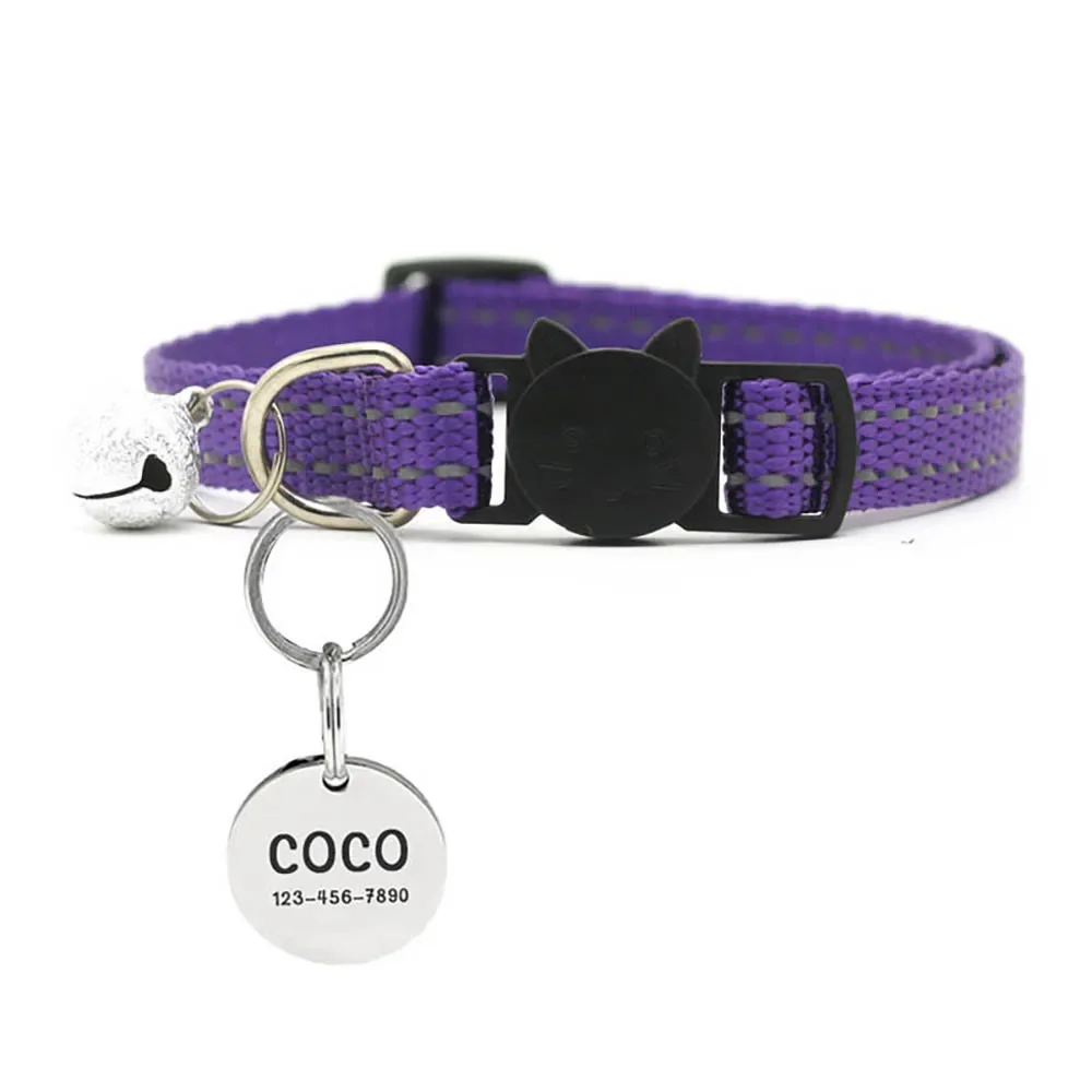 Personalized ID Tag Cat Collar Bell Engraving Safety Breakaway Small Dog Nylon Adjustable for Puppy Kitten Necklace Dropshipping - Image 9