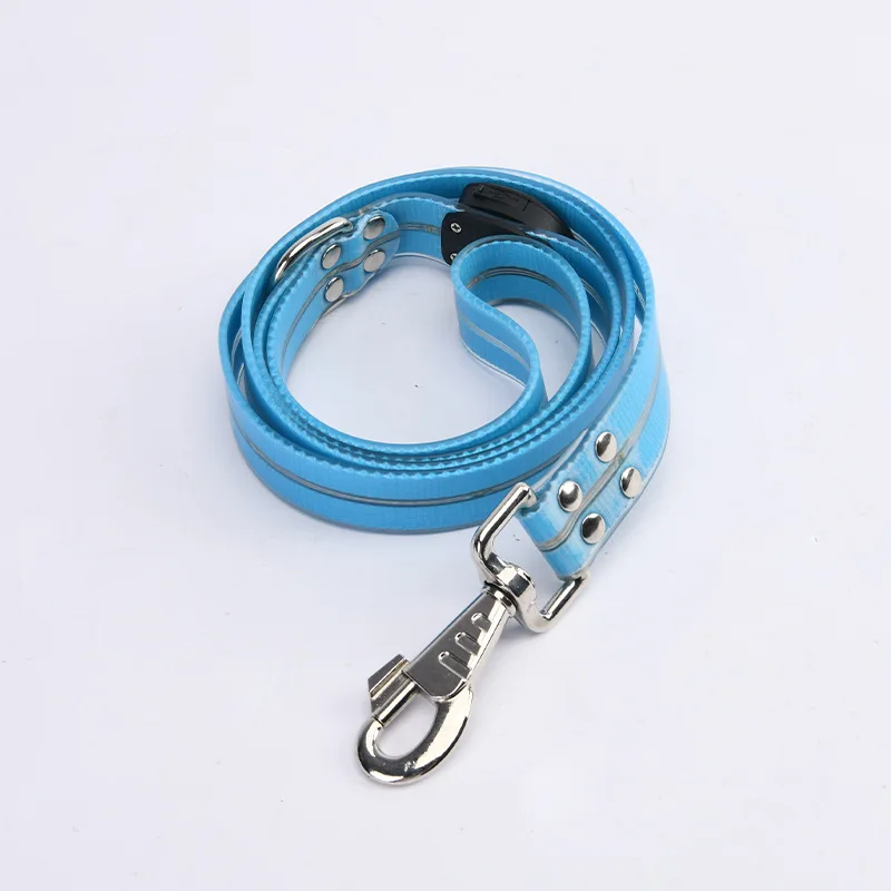 Pet light-up collar leash LED flashing collar USB charging dog walking pulling belt adjustable dog collar fashion pet supplies - Image 17