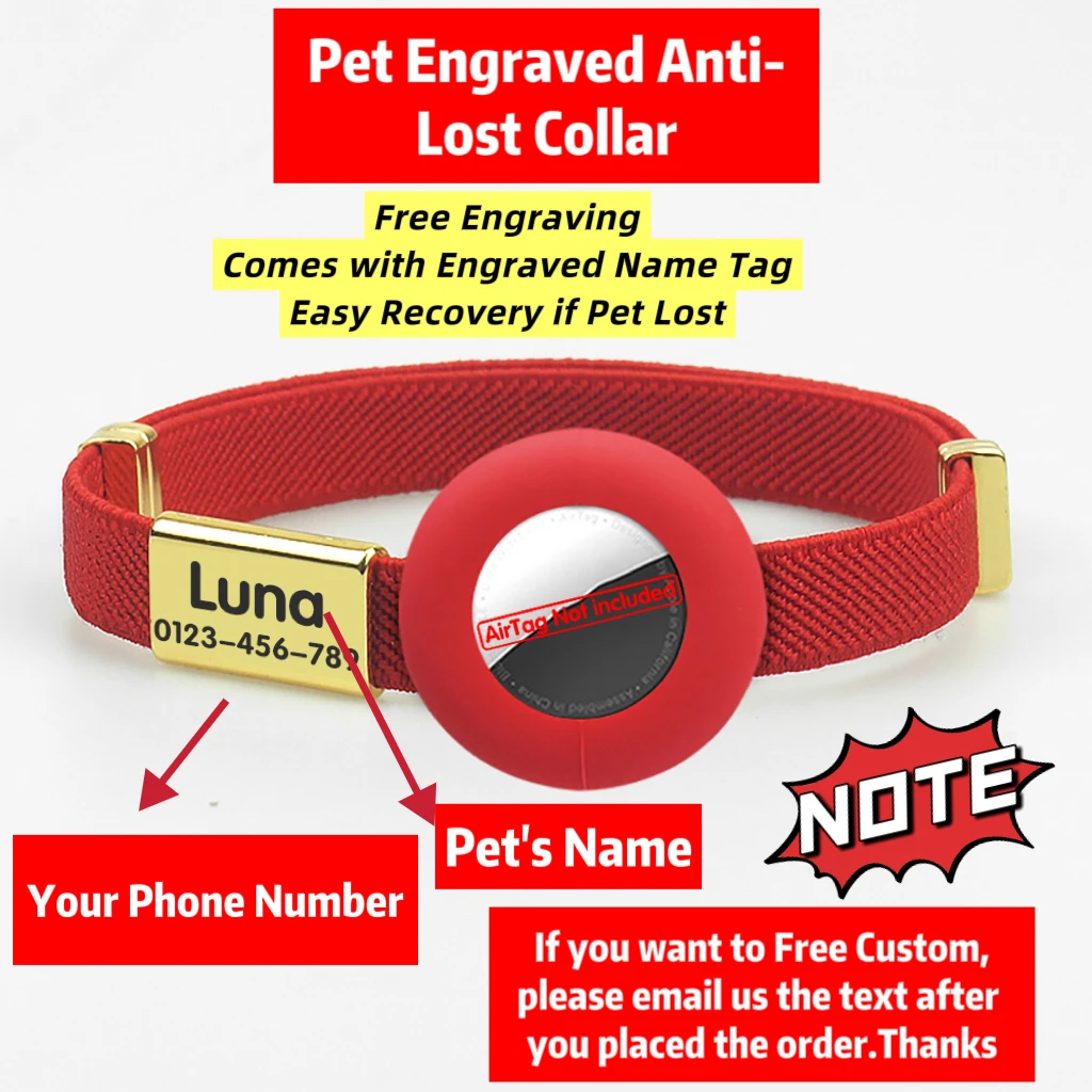 New Breakaway AirTag Tracker Cat Collar Free Custom Name Tag Kitten Collar with GPS Holder Case Anti-lost Adjustable Pet Collars - Image 6