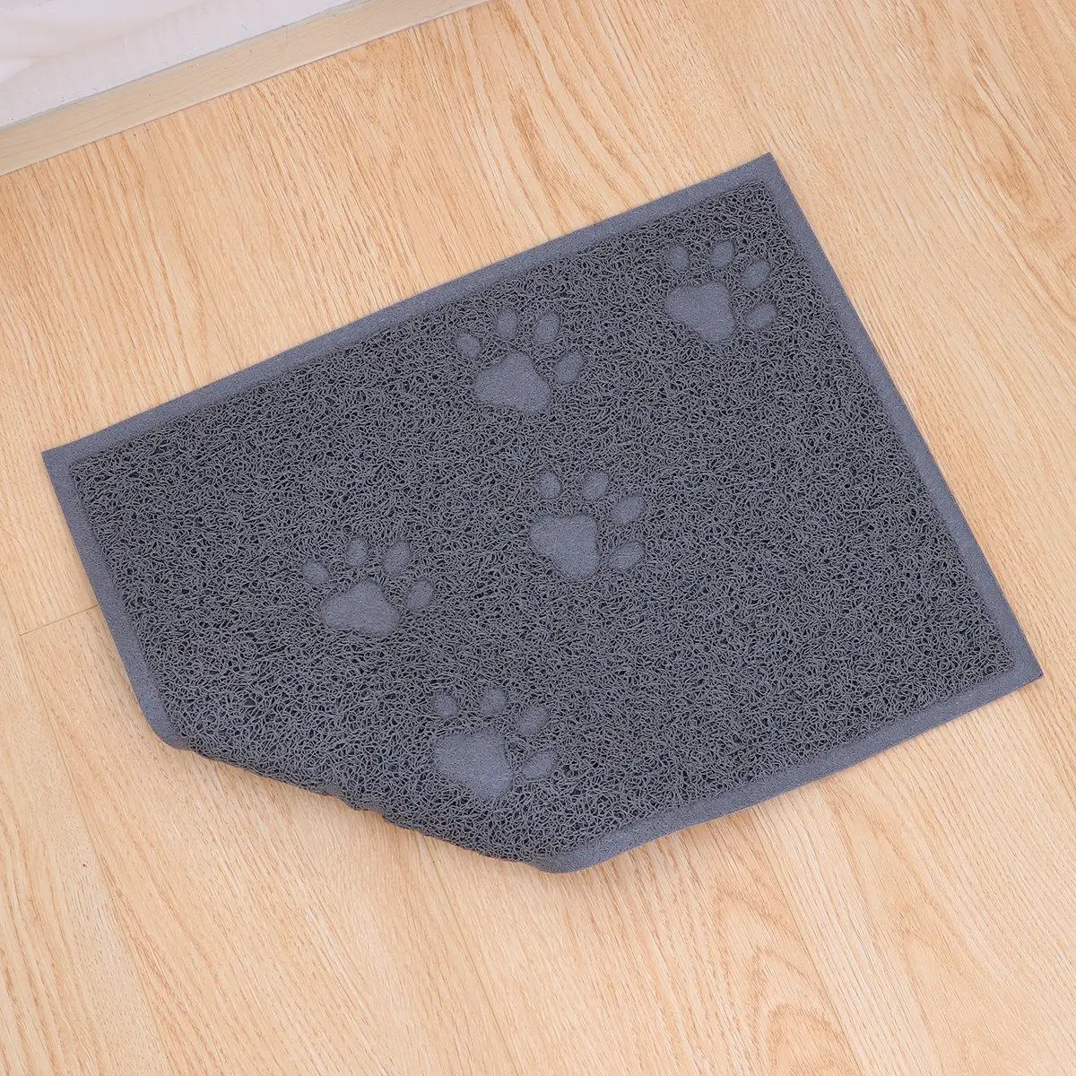 30x40cm Cat Litter Mat Strong PVC Dog Cat Cleaning Carpet Dirt Grabbing Design Front Back Door Use Shake Vacuum Gray