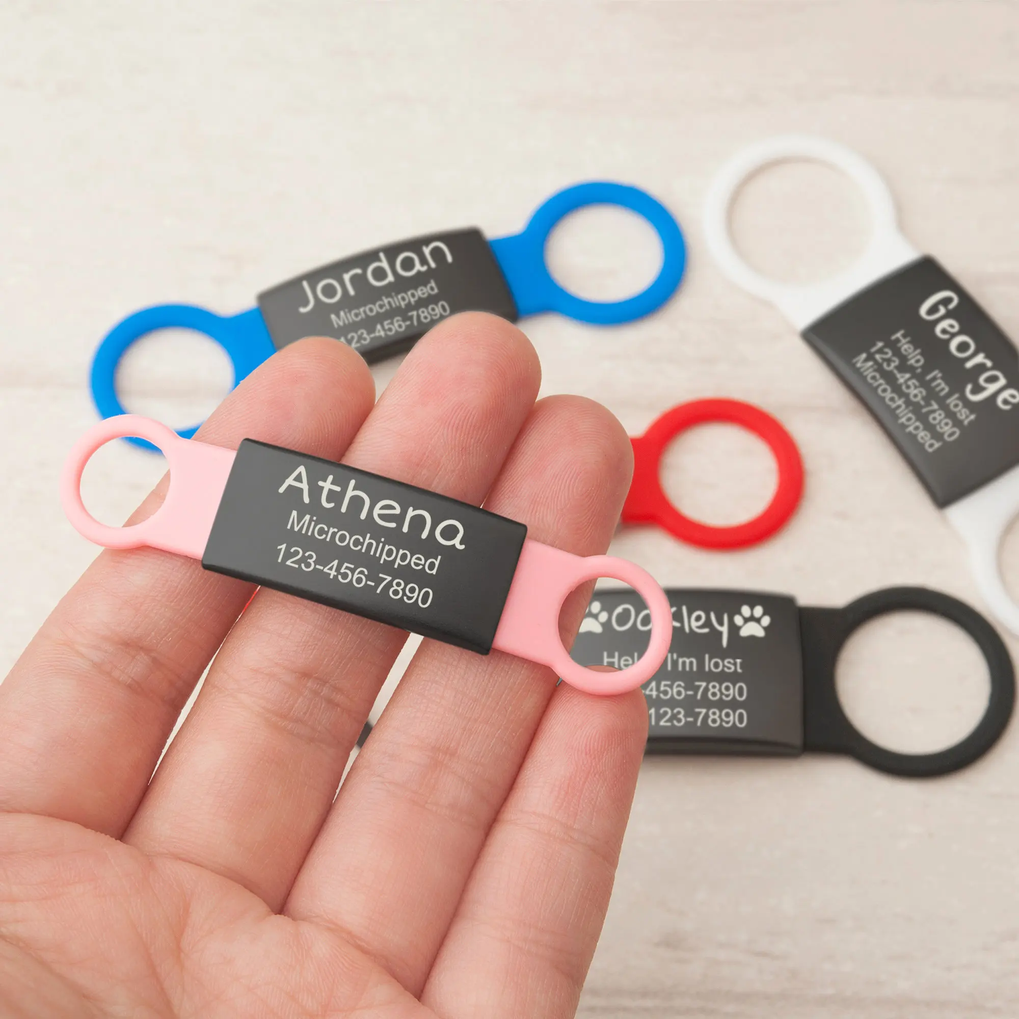 Cat Tags Slide on Pet Tag Custom Slide on Pet Id Tag Cat Name Tag Silent No Noise Slide Cat Collar Tag Gifts Name Phone Number - Image 3