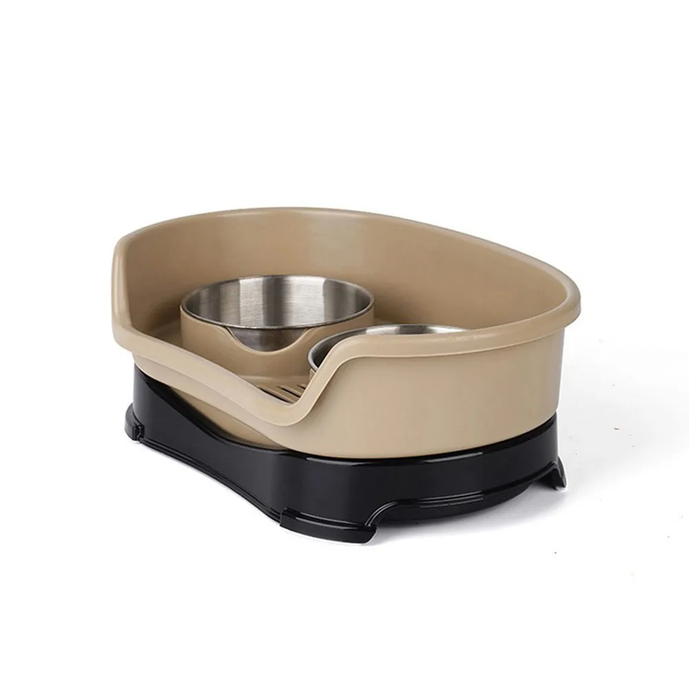 with Baffle Stainless Steel Dog Bowl Non-slip Removable Feeding Basin Water Bowl Eating and Drinking Water Detachable - Image 8