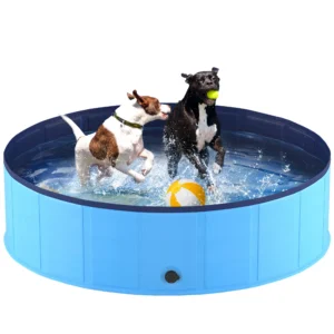 Portable Dog Pool, Foldable Pet Swimming Tub, Anti-Slip Collapsible Pet Bathtub, Hard Plastic Bath Pool for Pets Dogs and Cats