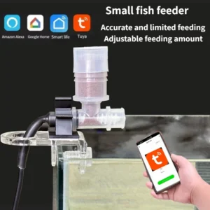Automatic Fish Feeder - WiFi Smart Feeder for Aquarium, Timed Remote Control Fish Tank Food Dispenser Fish Shrimp Feeding