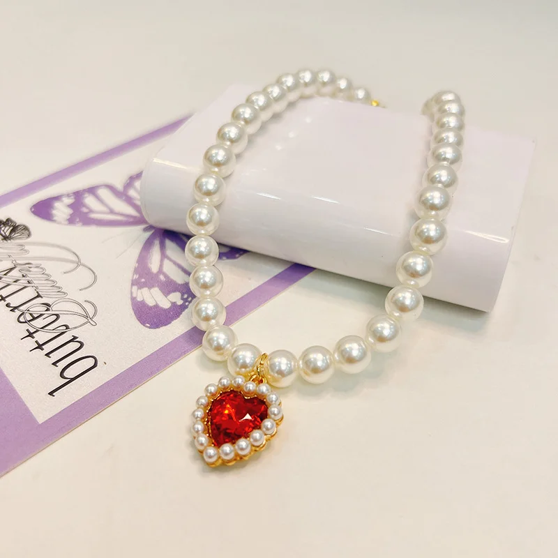 New Cute Exquisite Adjustable Cat Collar High Simulation Pearls Summer Pet Necklace Fashion Neck Decoration Supplies For Kitten - Image 13