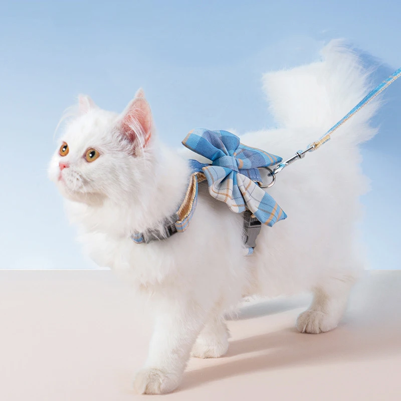 Cat Dog Collar Cute Pet Harness with Breast Strap Traction Rope Cat Clothes Harness Vest Princess Puppy Kitten Accessories - Image 2