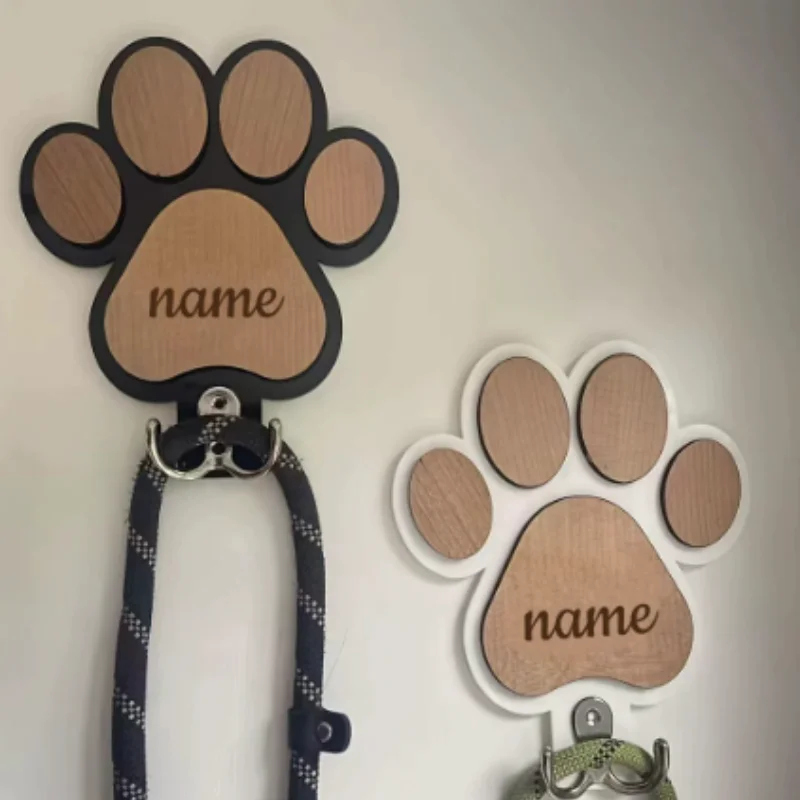 Custom Wooden Paw Print Dog Leash Hanger Wall Hook - Claw Design Coat & Collar Holder for Dog Lovers Unique Pet Gift - Image 4