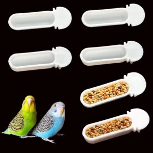 4/10pcs Small Bird Plastic Food Cup Convenient Hanging Food Feeder Box for Canary Finch Small Size Bird Feeder