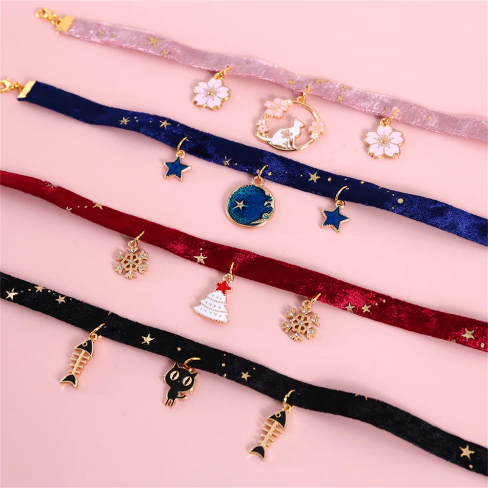 Multicolor Cat Collar Pet Collar Kitten Dog Tie Adjustable Neck Strap Cute Moon Star Puppy Cat Necklace Pets Accessories - Image 2