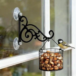 Bird Feeder Hangers with Suction Cup for Window Bird feeder stand Wind chime hook scourtyard lights rack for Garden Deck Railing